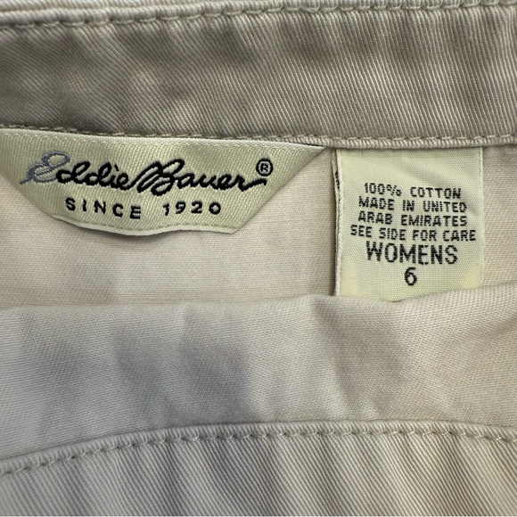 Eddie Bauer Cotton Midi Skirt Side Slit Women’s Size 6 Khaki - Picture 2 of 9